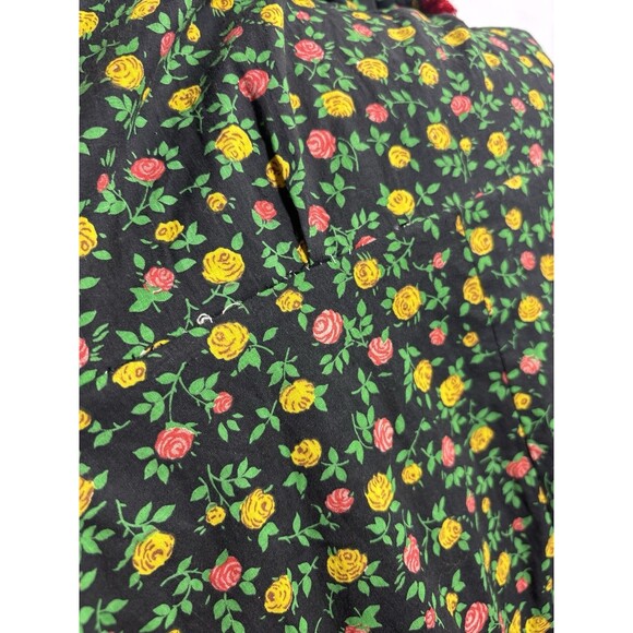 vintage 70s 60s Ditsy Floral Prairie Dress Long Sz M Cottagecore Metal Talon Zip - Picture 6 of 16